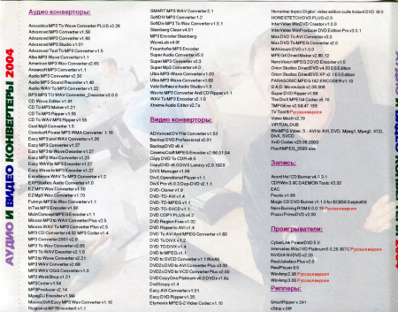Аудио и видео конвертеры 2004